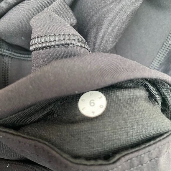 Lululemon Black Mesh Leggings Ankle Cuff Size 6  Preowned B2 - Picture 6 of 11